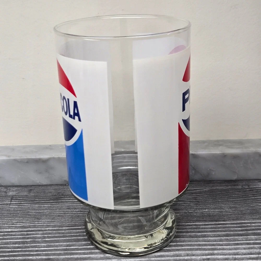 Pepsi-Cola Large Footed 32oz‎ Drinking Tumbler Glass Jumbo Retro Vintage PEPSI